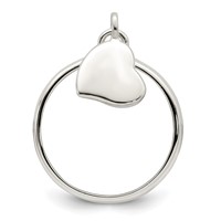 Sterling Silver Dangle Heart Ring view 2