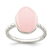 Sterling Silver Rose Quartz Ring view 1