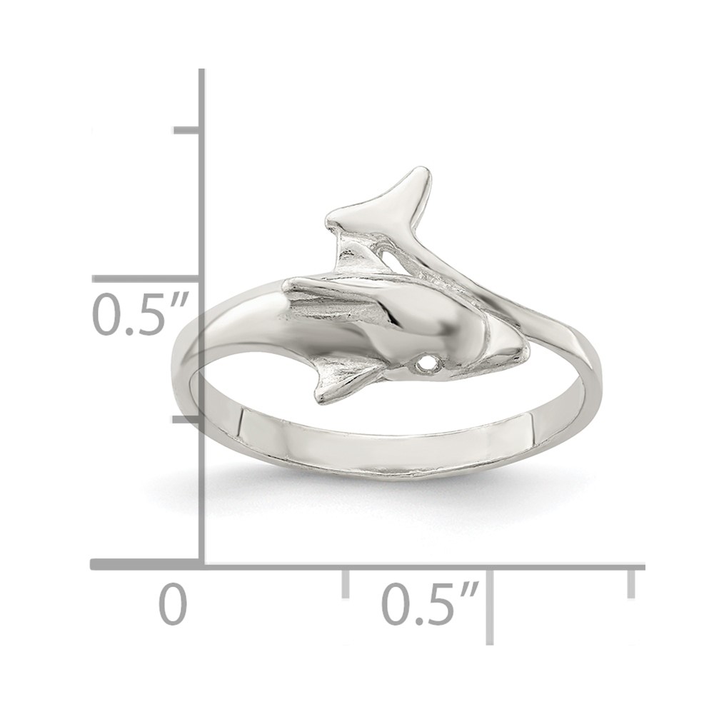 Sterling Silver Dolphin Ring (QR162-8)