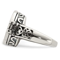 Sterling Silver Antiqued Oval Locket Ring view 3