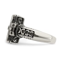 Sterling Silver Antiqued Rectangular Locket Ring view 3