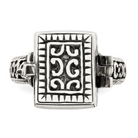 Sterling Silver Antiqued Rectangular Locket Ring view 4