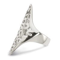 Sterling Silver Flower Cut Out Full Finger Ring view 4