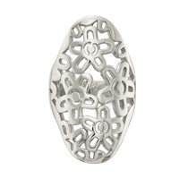 Sterling Silver Flower Cut Out Full Finger Ring view 5
