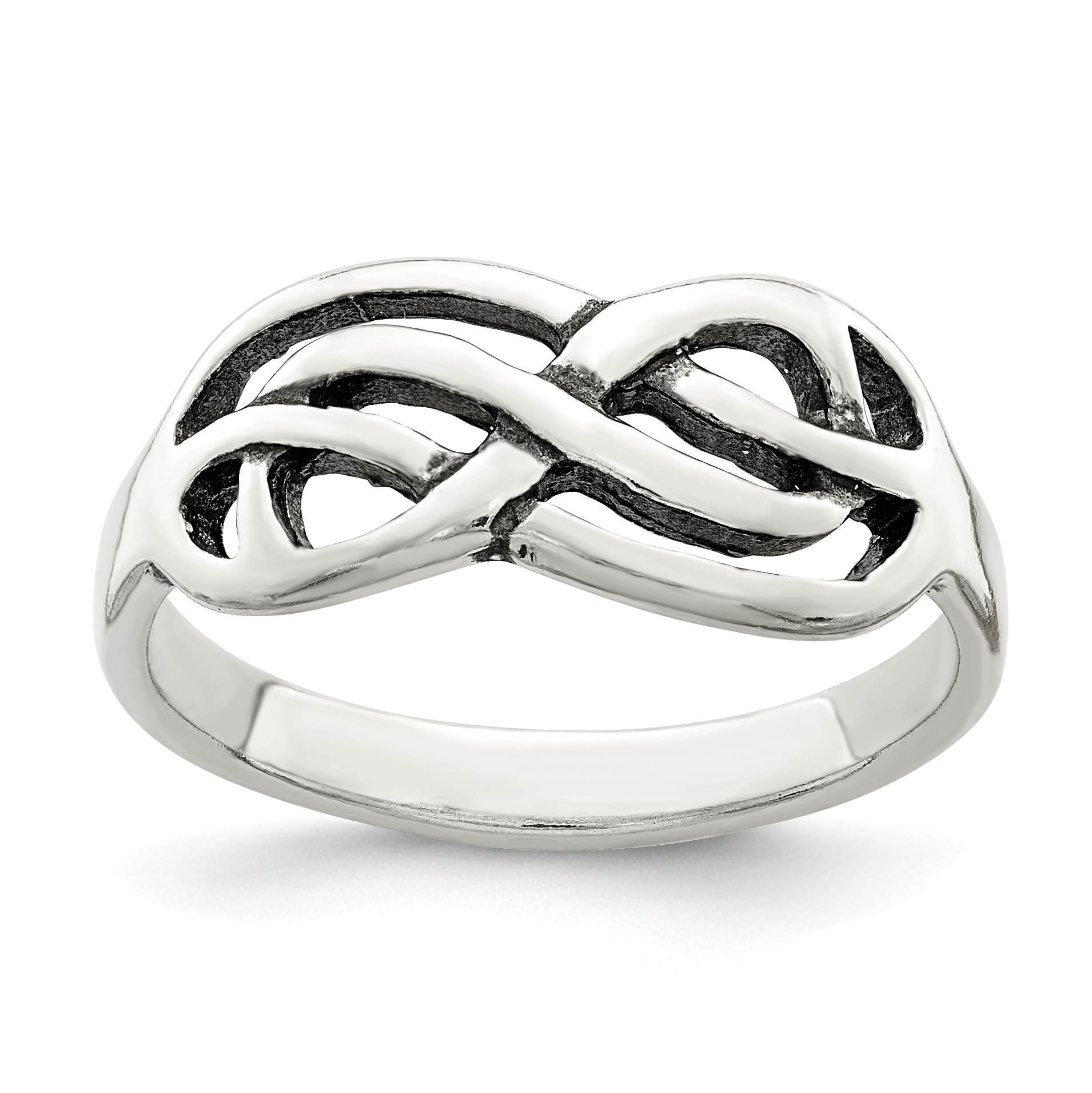Sterling Silver Antiqued Knot Ring (QR1774-6)