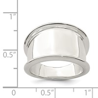 Sterling Silver 15mm Tapered Ring view 3