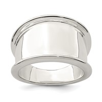 Sterling Silver 15mm Tapered Ring view 1