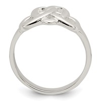 Sterling Silver Fancy Celtic Heart Pattern Woven Ring view 2
