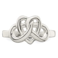 Sterling Silver Fancy Celtic Heart Pattern Woven Ring view 5