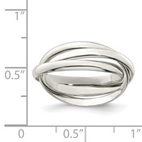 Sterling Silver Triple Intertwining Ring view 3