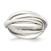Sterling Silver Triple Intertwining Ring view 1