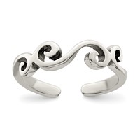 Sterling Silver Antiqued Toe Ring view 1