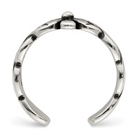 Sterling Silver Antiqued Floral Toe Ring view 2