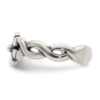Sterling Silver Antiqued Floral Toe Ring view 4