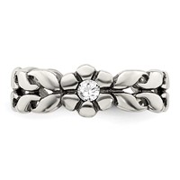 Sterling Silver Antiqued Stellux Crystal Toe Ring view 5