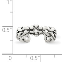 Sterling Silver Antiqued Stellux Crystal Toe Ring view 3
