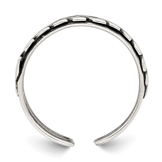 Sterling Silver Antiqued Fancy Toe Ring