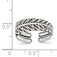 Sterling Silver Antiqued Fancy Toe Ring view 3
