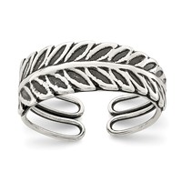 Sterling Silver Antiqued Fancy Toe Ring view 1