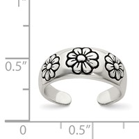 Sterling Silver Antiqued Toe Ring view 3
