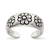 Sterling Silver Antiqued Toe Ring view 1