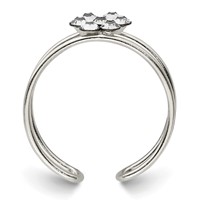 Sterling Silver CZ Flower Toe Ring view 2