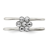 Sterling Silver CZ Flower Toe Ring view 5