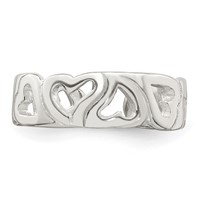Sterling Silver Heart Toe Ring view 5