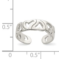 Sterling Silver Heart Toe Ring view 3