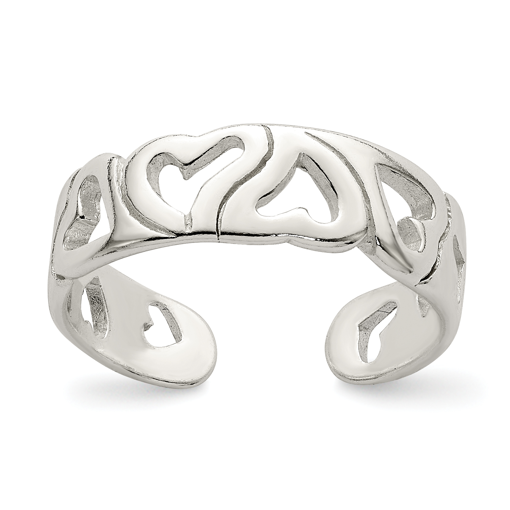 Sterling Silver Heart Toe Ring (QR1931)