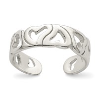 Sterling Silver Heart Toe Ring view 1