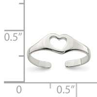 Sterling Silver Heart Toe Ring view 3