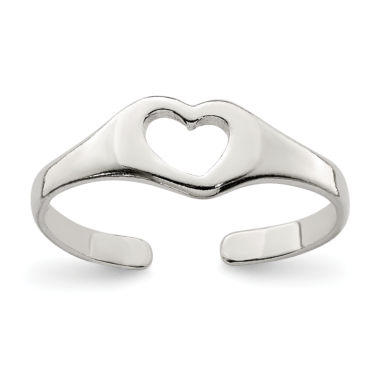 Sterling Silver Heart Toe Ring (QR1934)