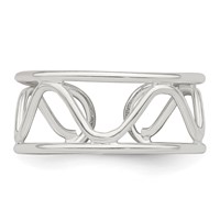 Sterling Silver Wave Toe Ring view 5