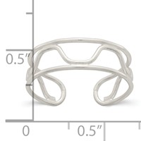 Sterling Silver Wave Toe Ring view 3