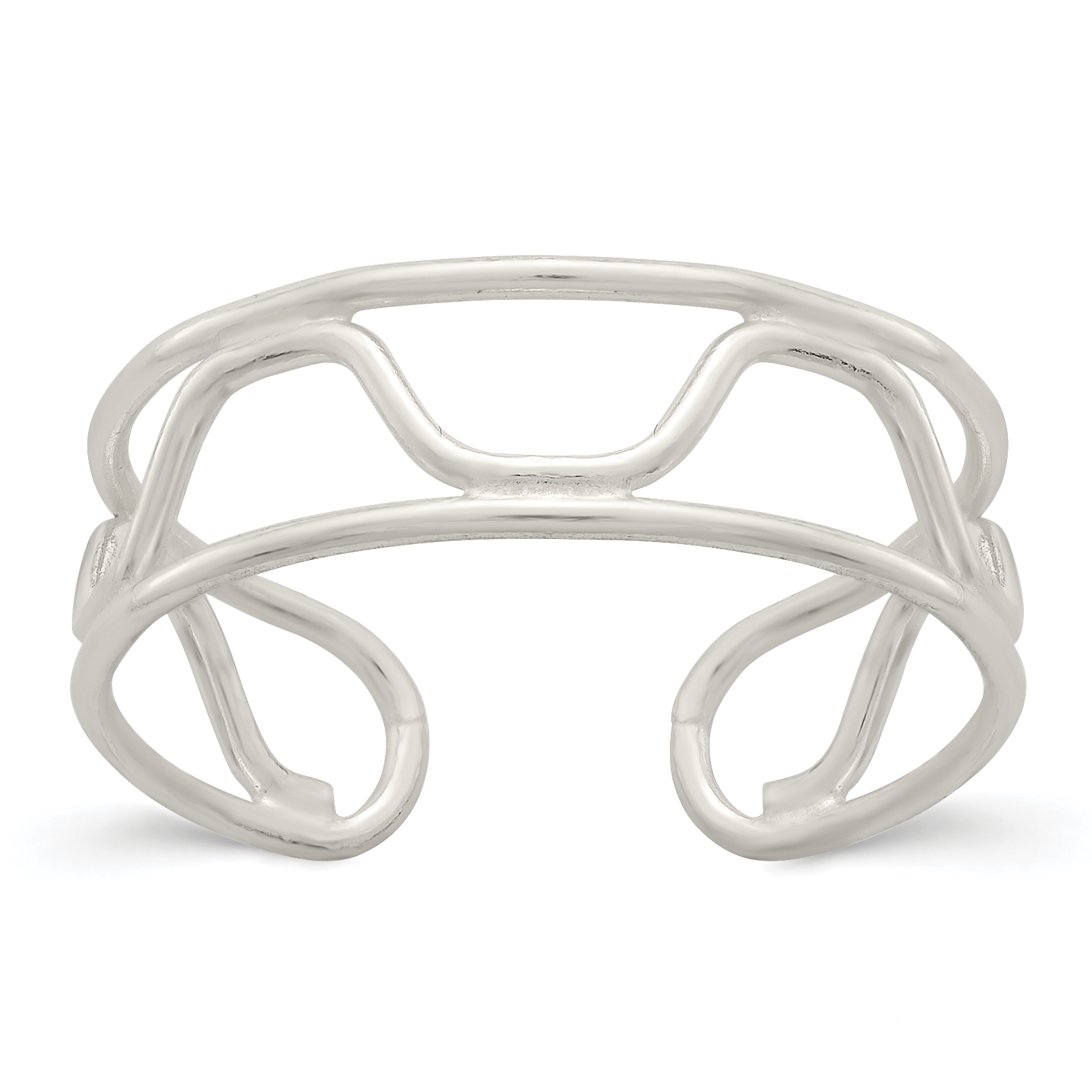 Sterling Silver Wave Toe Ring (QR1937)