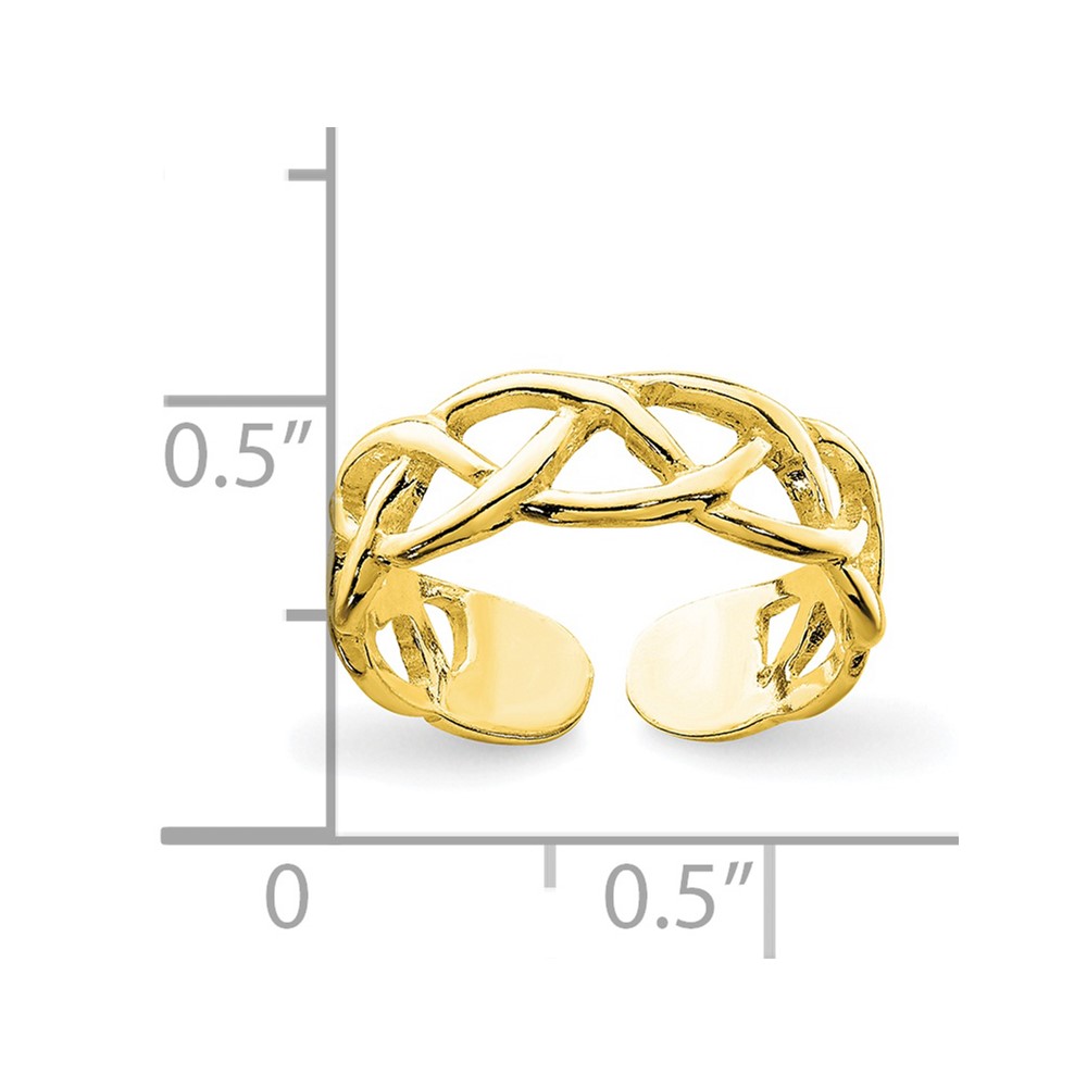 Sterling Silver Gold-tone Toe Ring (QR1939GP)