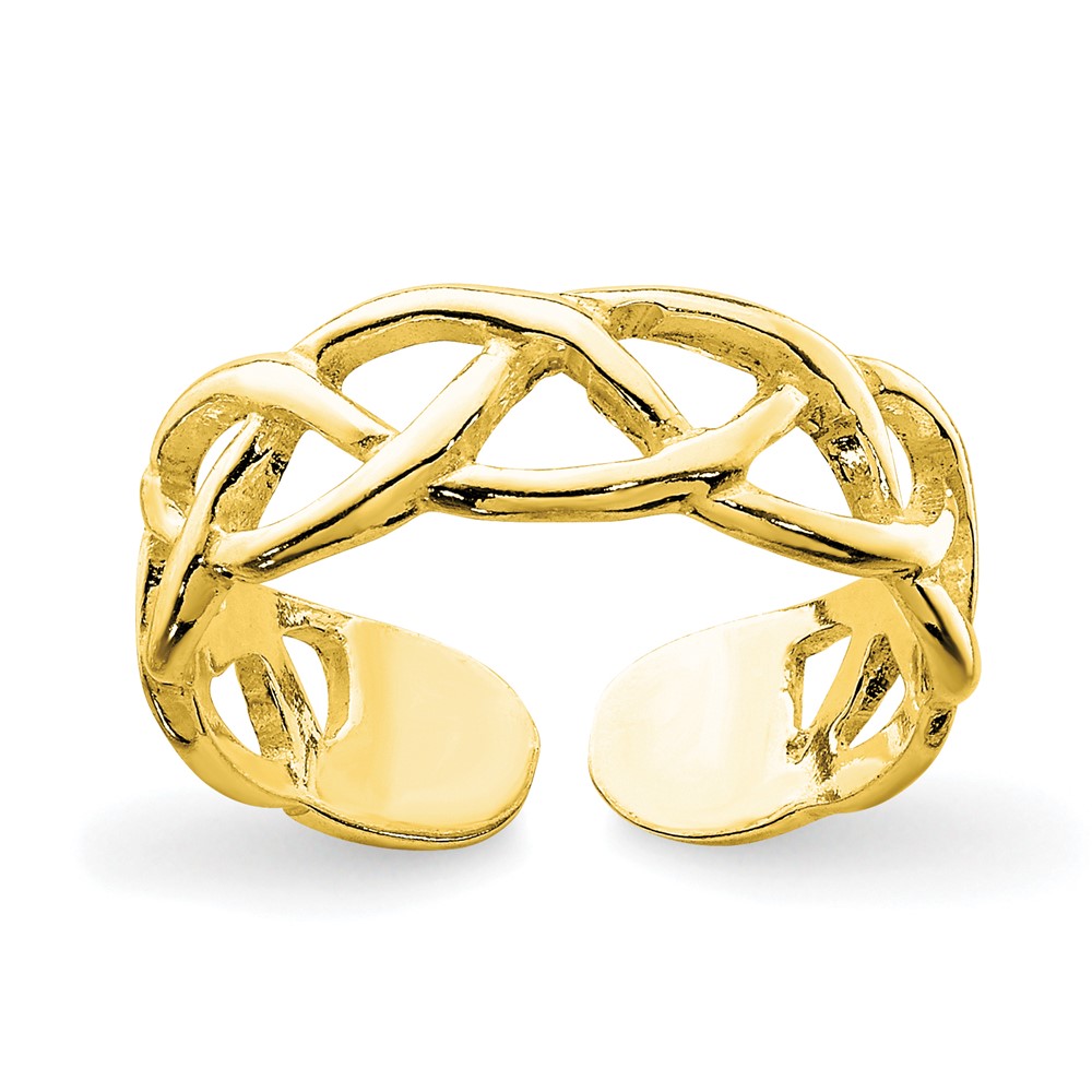 Sterling Silver Gold-tone Toe Ring (QR1939GP)