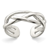Sterling Silver Woven Toe Ring view 1