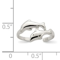 Sterling Silver Dolphin Toe Ring view 3