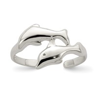 Sterling Silver Dolphin Toe Ring view 1