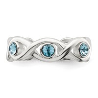 Sterling Silver Stellux Crystal Toe Ring view 5