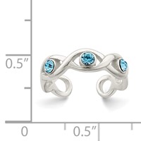 Sterling Silver Stellux Crystal Toe Ring view 4