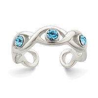Sterling Silver Stellux Crystal Toe Ring view 1