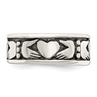 Sterling Silver Claddagh Design Ring view 5
