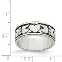 Sterling Silver Claddagh Design Ring view 3