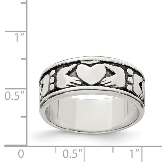Sterling Silver Claddagh Design Ring