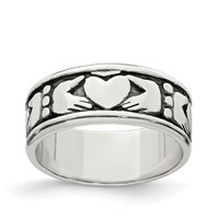 Sterling Silver Claddagh Design Ring view 1
