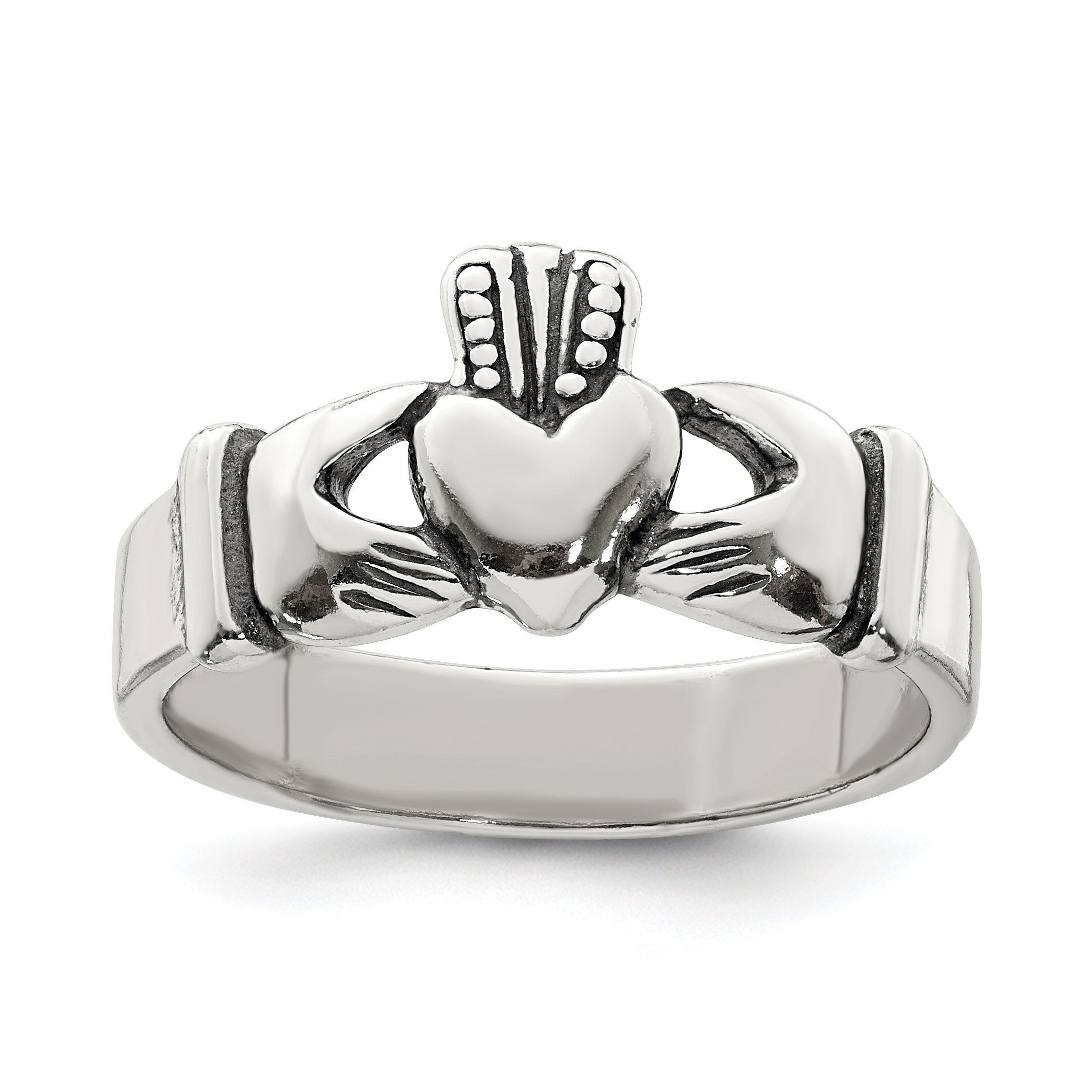 Sterling Silver Claddagh Design Ring (QR1952-10)