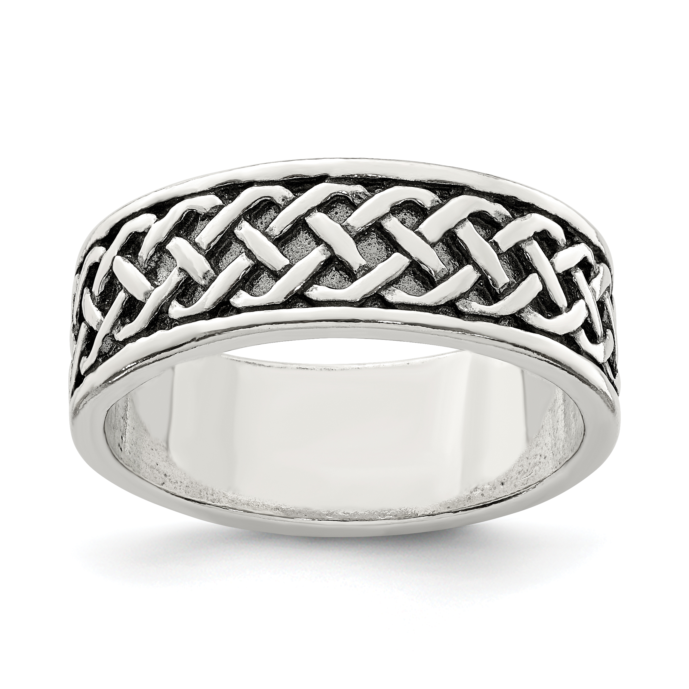 Sterling Silver Weave Design Ring (QR1956-10)